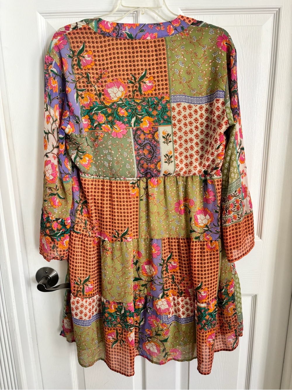 Chloe+Rene Patchwork Floral Tiered Long-Sleeve Dress - Picture 10 of 10